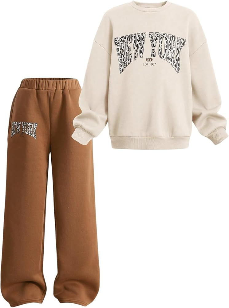 SOLY HUX Cute Clothes for Girls Sweatsuit Sets Crewneck Casual Sweatpants 2 Piece Outfits Sweatsh... | Amazon (US)