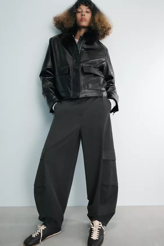 ZW COLLECTION LEATHER EFFECT JACKET | Zara UK