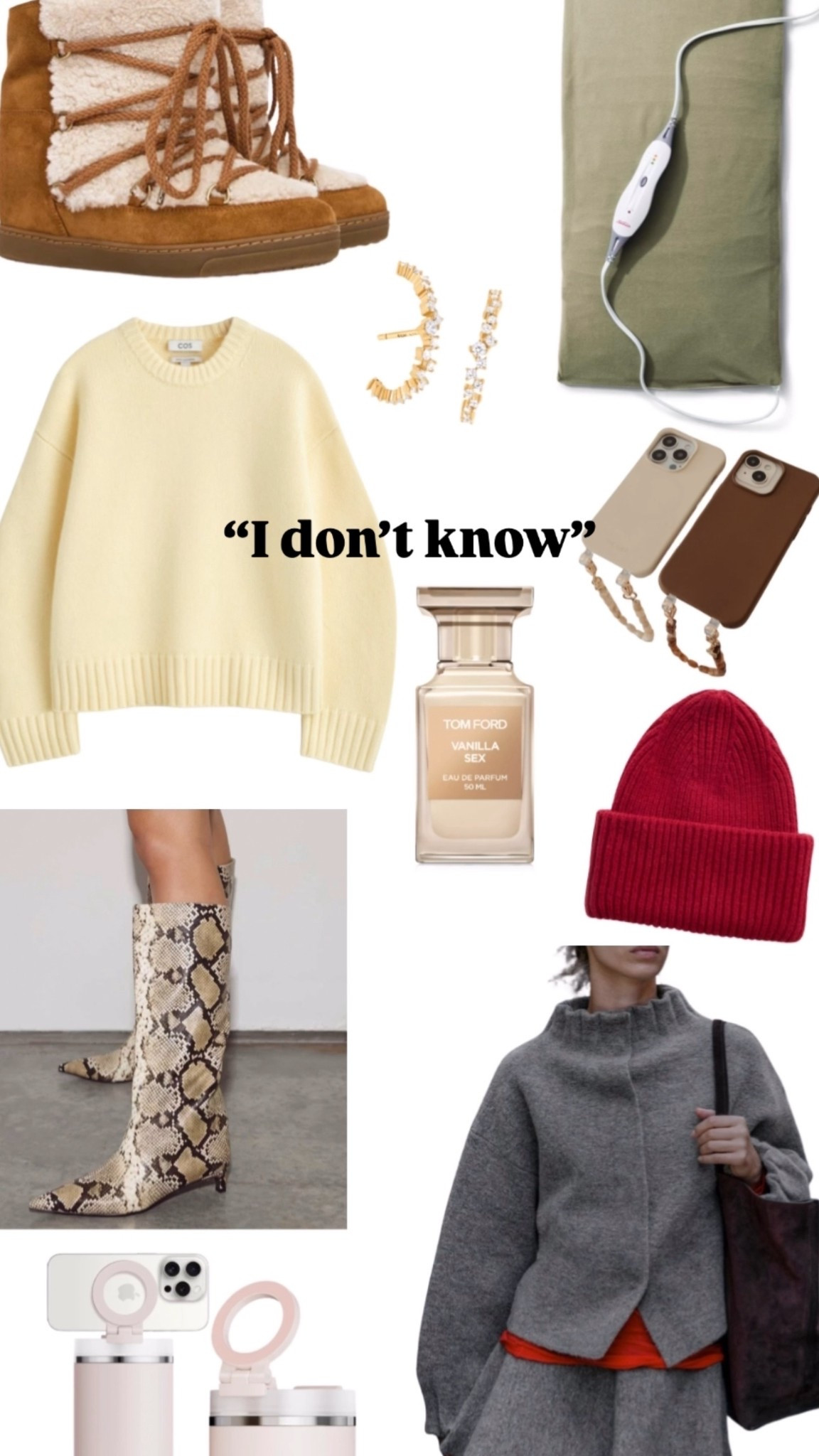 “What do you want for Christmas?”

Christmas wish list for the fashion lover 
Cashmere sweater
Snake boots
Shearling winter boots
Best beanie 
Electric heating pad
The coolest earrings 


#LTKFindsUnder50 #LTKFindsUnder100 #LTKHoliday