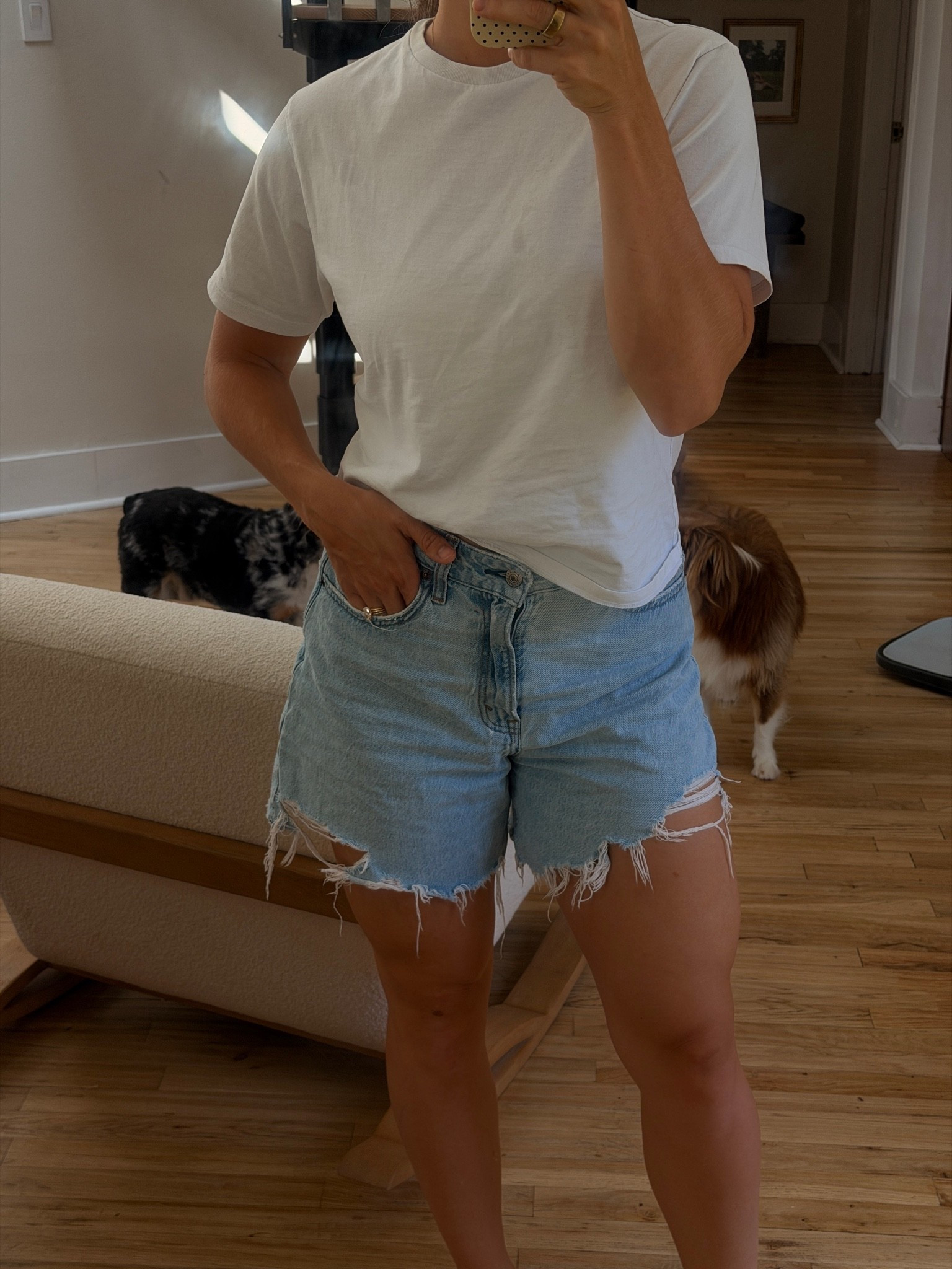 the perfect jean shorts for summer 
wearing a 27