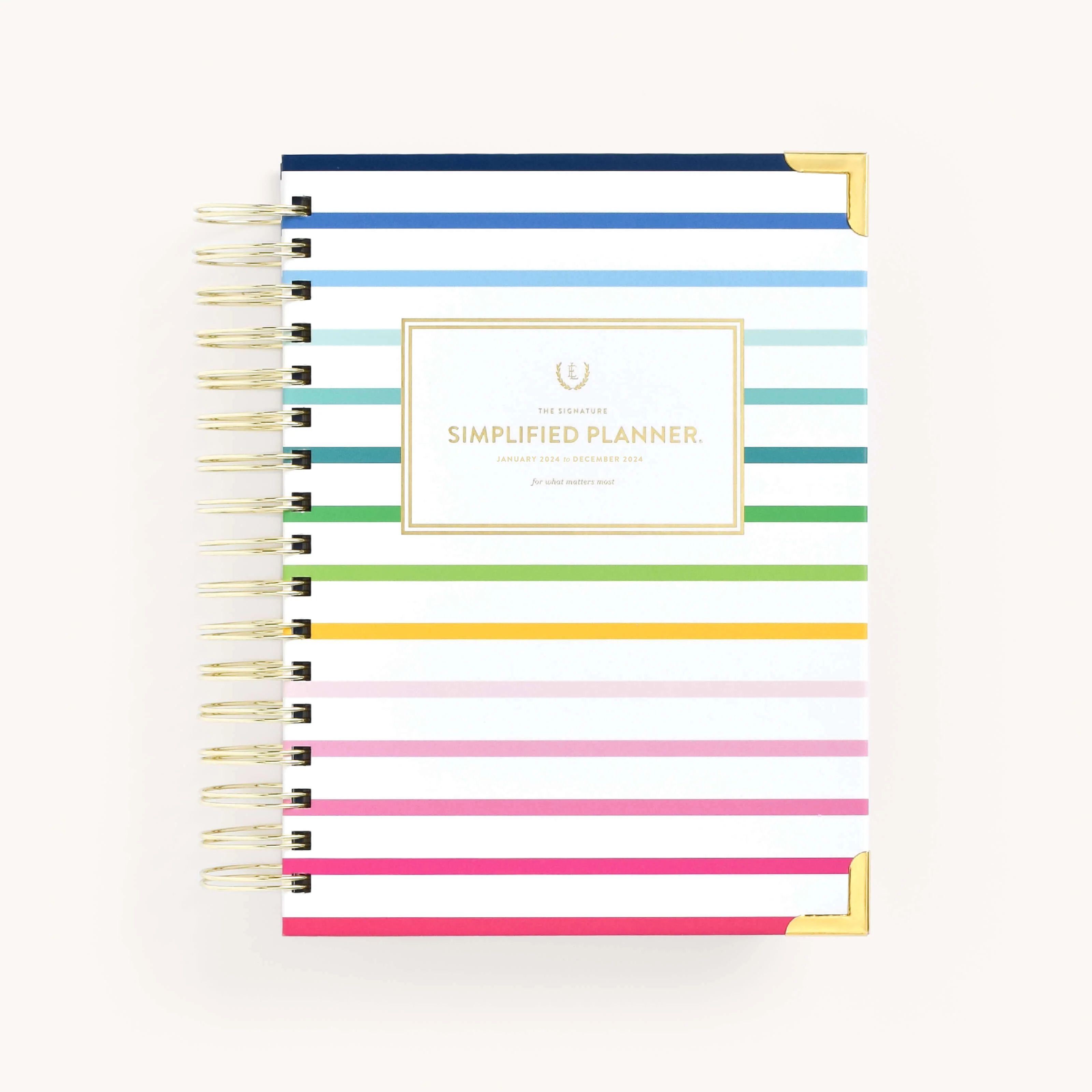 2024 Daily, Simplified Planner, Happy Stripe | Simplified
