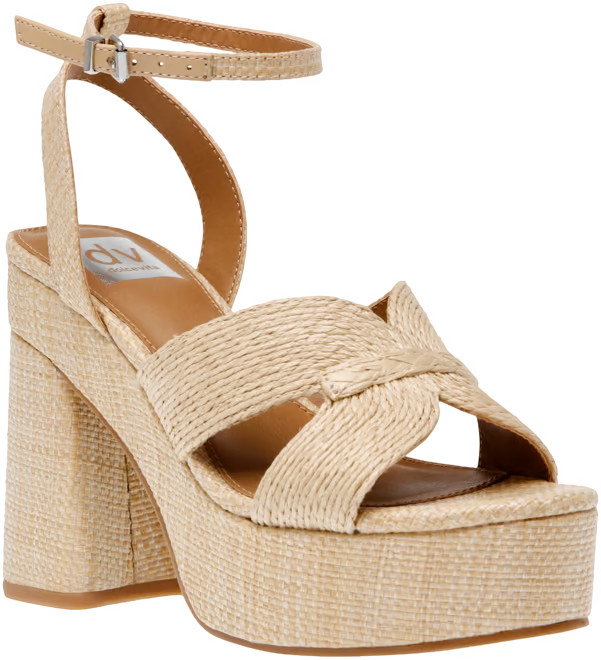 DV Dolce Vita Women's Waylan Raffia Platform Crossband Dress Sandals - Macy's | Macy's
