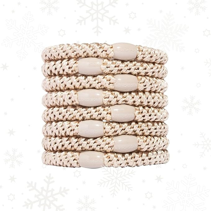 L. Erickson Pony Hair Ties - Camel Beige - 8 Pack Ponytail Holders - No Damage Tan White Color Ha... | Amazon (US)