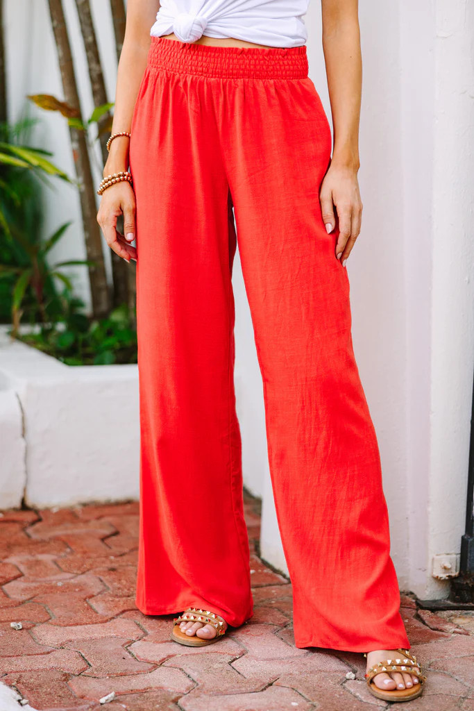 Can't Stop Red Linen Pants | The Mint Julep Boutique
