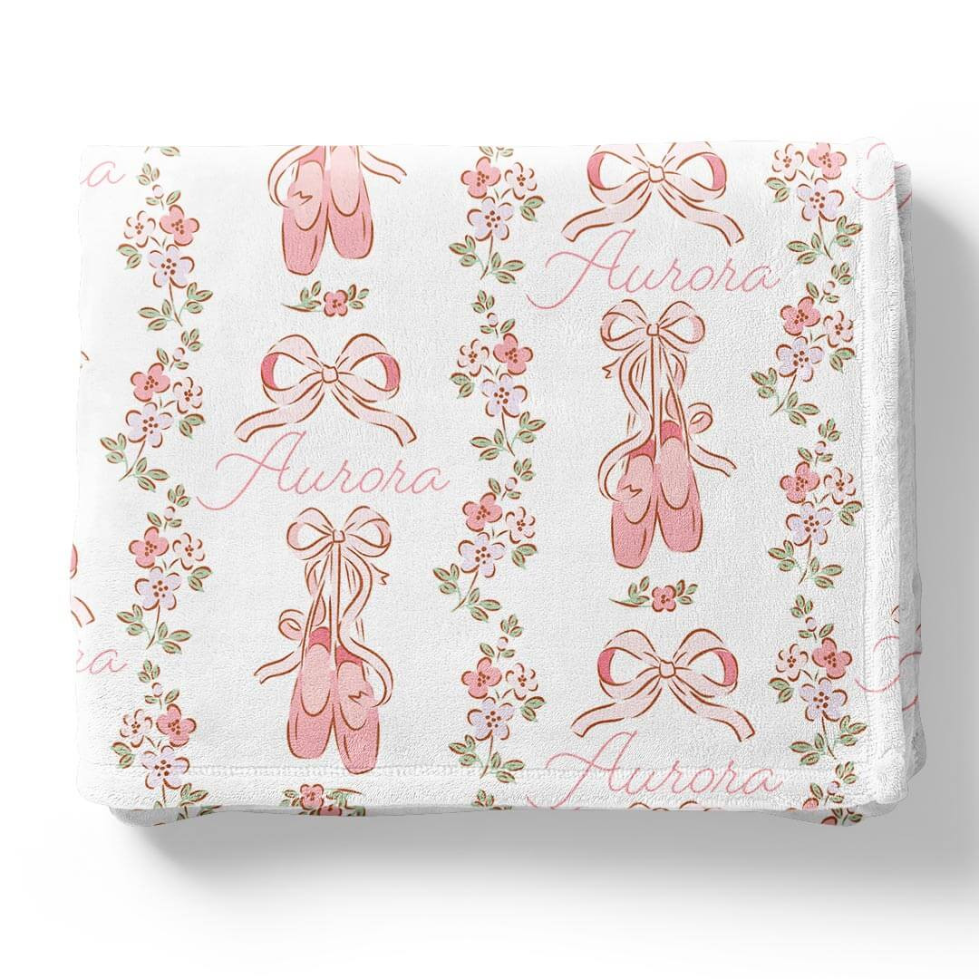 Ballet Blossoms Personalized Kids Blanket | Caden Lane