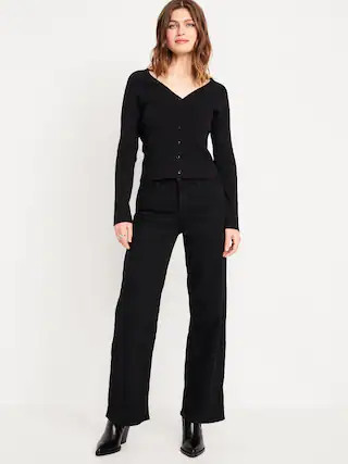 High-Waisted Wow Wide-Leg Jeans | Old Navy (CA)