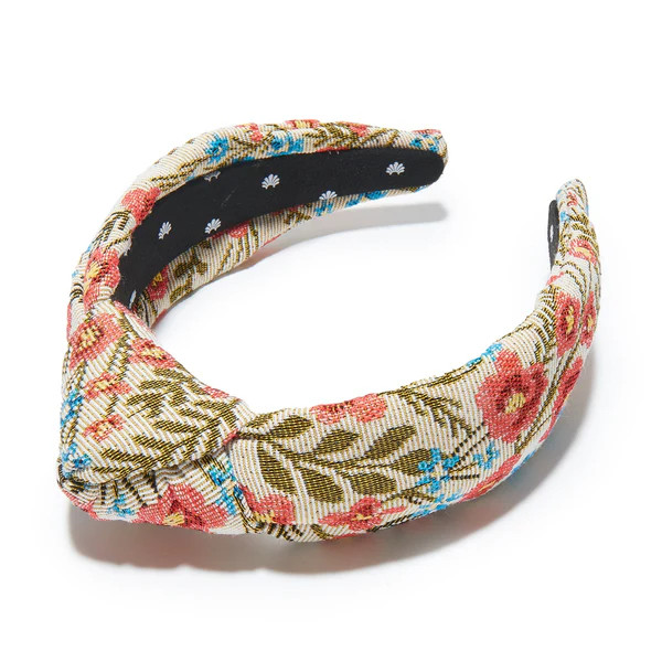 CORAL FLORAL BROCADE KNOTTED HEADBAND | LELE SADOUGHI