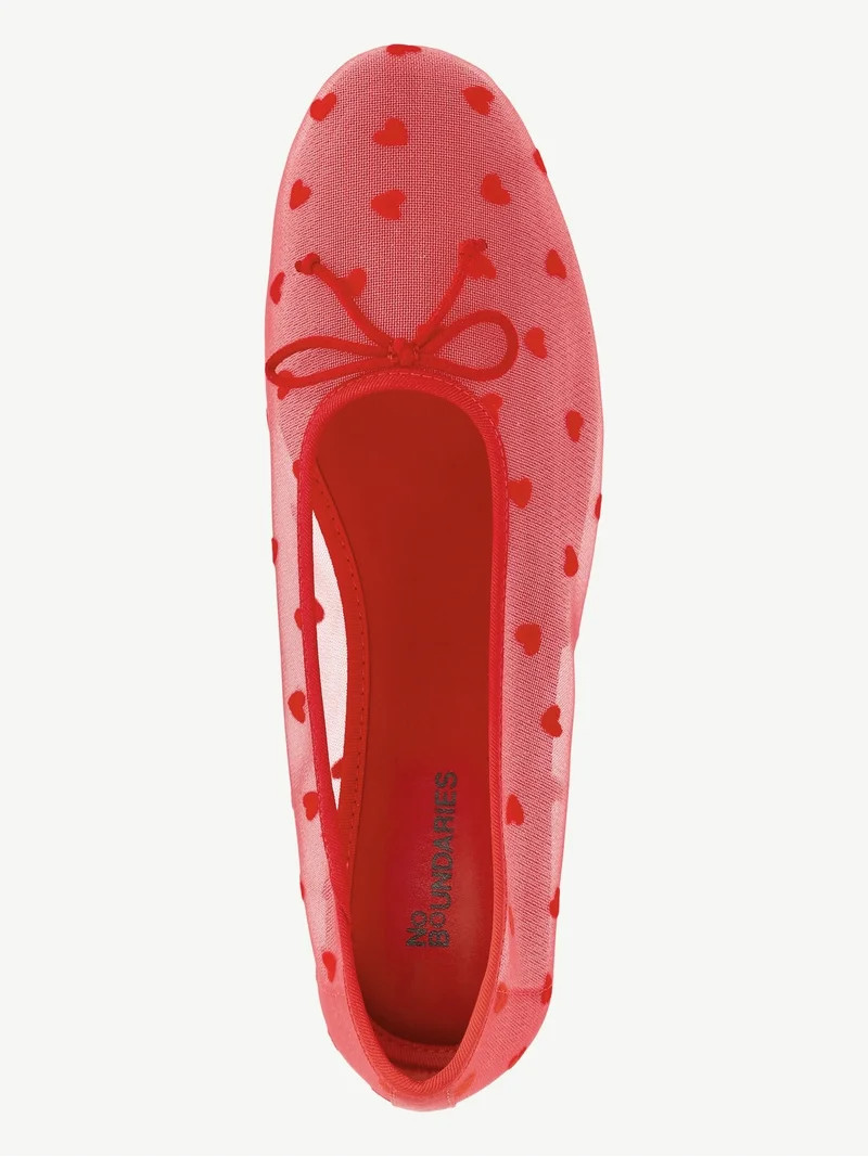 No Boundaries Women's Mesh Ballet Bow Flats | Walmart (US)