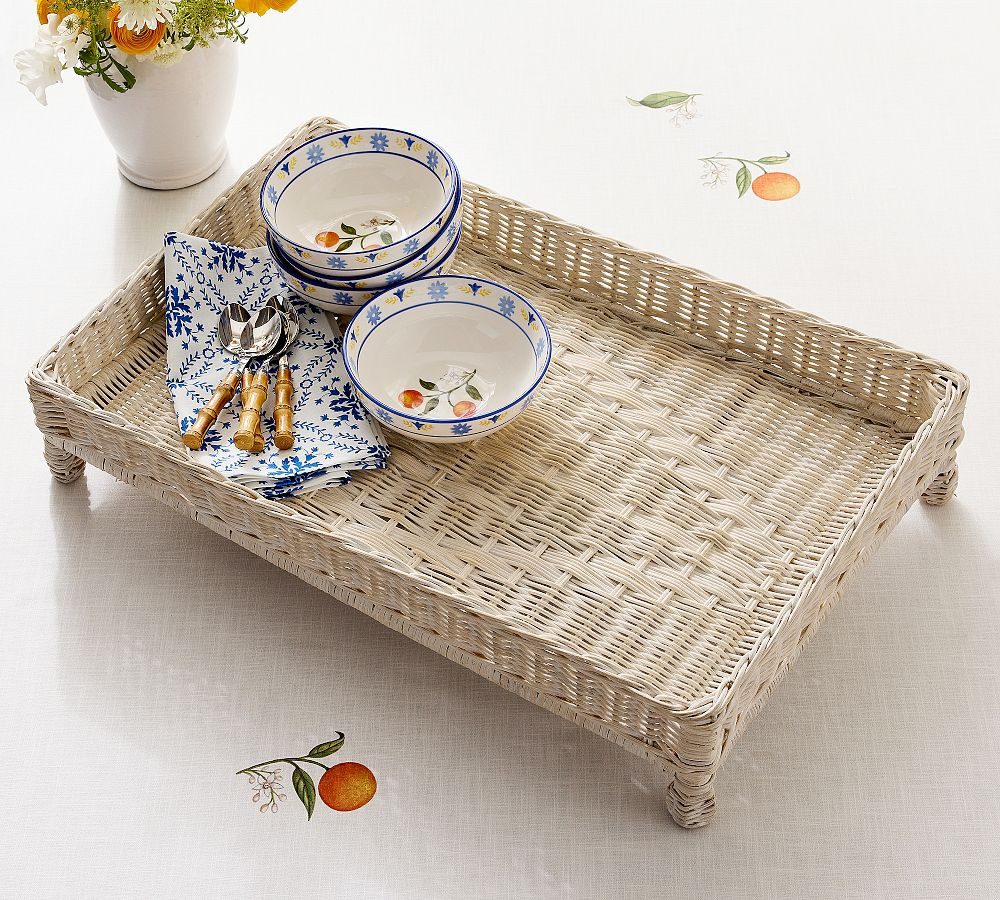 Mark D. Sikes Footed Woven Tray | Pottery Barn (US)