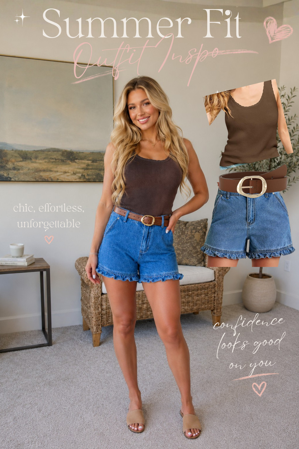 Amazon Summer Outfit Inspo for Women | Casual Chic Denim Shorts Look

This effortless summer outfit is the perfect mix of casual, chic, and flattering for warm-weather days. Featuring a fitted brown tank top, ruffle hem denim shorts, and simple neutral sandals, this look is easy to recreate for everyday summer style. Whether you’re heading to brunch, vacation, running errands, or planning cute casual outfits for summer, these Amazon fashion finds create an elevated look without trying too hard. Save this summer outfit inspo for your next casual day outfit, vacation look, or trendy everyday fashion idea. #ad #affiliate

#summeroutfit #summerfashion #amazonfashion #casualoutfit #denimshorts #outfitinspo #summerstyle #everydaystyle #vacationoutfit #fashioninspo #womensfashion #amazonfinds #casualchic #styleinspo #neutralstyle 

 
