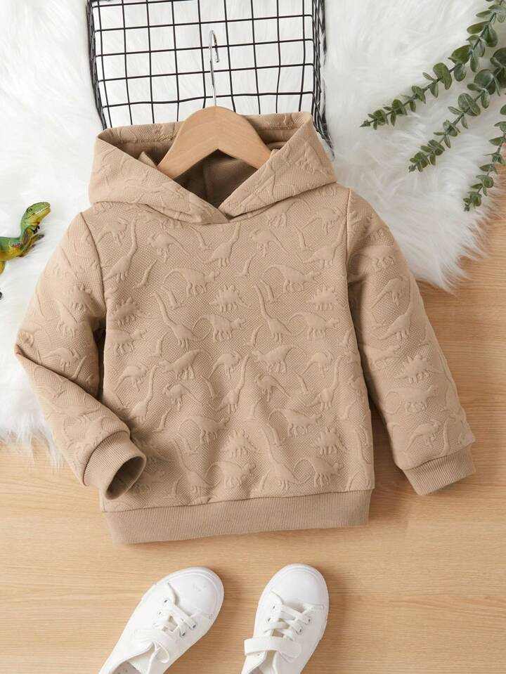 SHEIN Young Boy Solid Hooded Sweatshirt | SHEIN