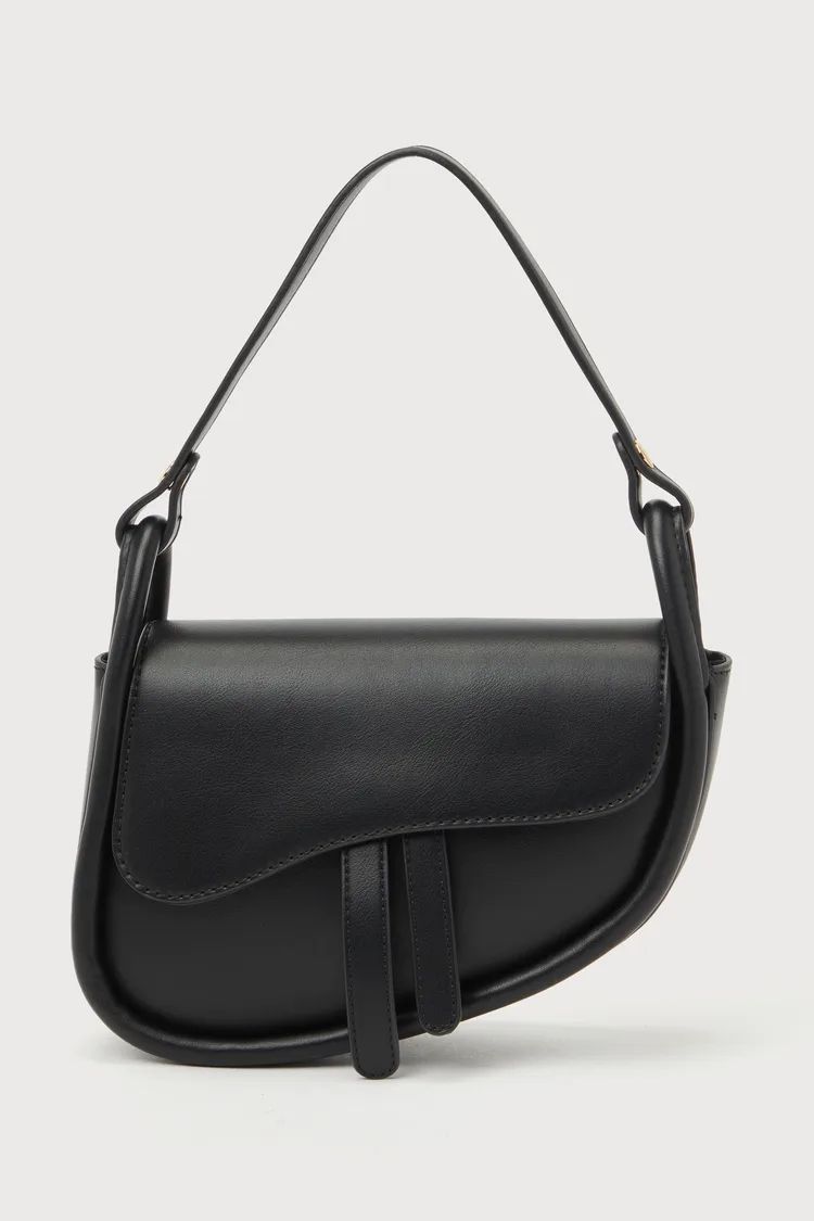 Arlo Black Vegan Leather Saddle Bag | Lulus (US)