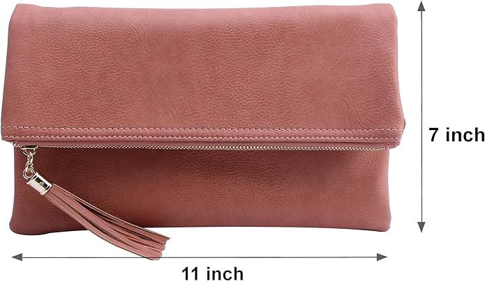 Solene Envelope Clutch Bags for Women Foldover Crossbody Tassel Wallet with Chain Strap, Elegant ... | Amazon (US)
