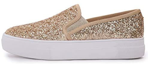 FEVERSOLE Women's Fashion Slip-On Sneaker Casual Flat Loafers | Amazon (US)