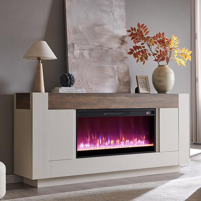 OKD Modern 70" Fireplace TV Stand with 36" Electric Fireplace, Entertainment Center for TVs Up to... | Amazon (US)