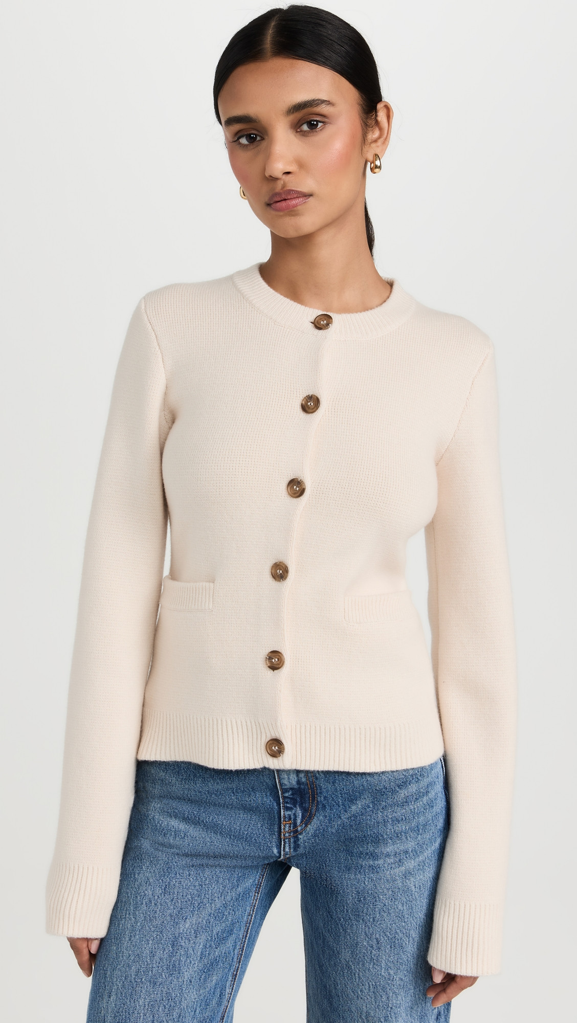 Jenni Kayne Cooper Cardigan Warm Ivory XL | Shopbop