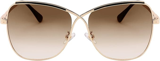 FEISEDY Womens Cute Sunglasses Oversized Butterfly X Shape Design Cateye Lady Sunglasses B2738 | Amazon (US)