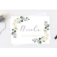 Will You Be My Bridesmaid Card Bridesmaid Proposal Card Personalised Bridesmaid Card Floral Bridesma | Etsy (US)