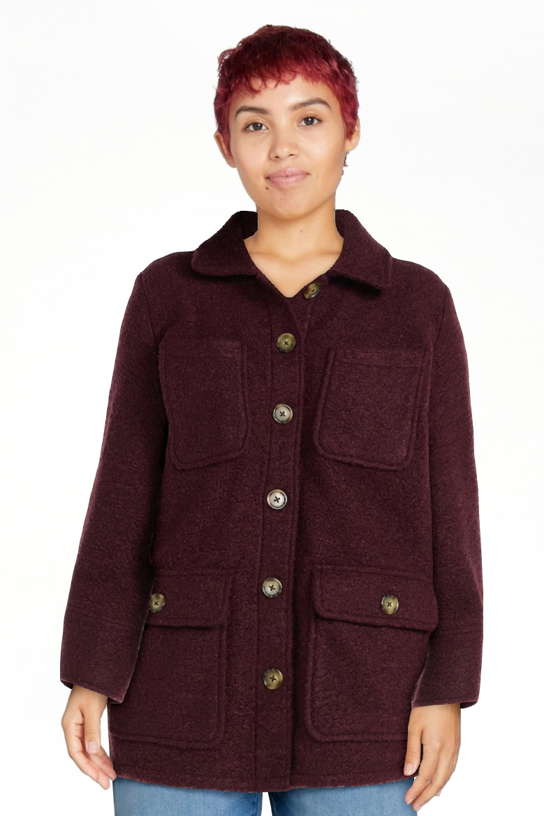 Time and Tru Women's Boucle Utility Shacket, Midweight, Sizes XS-XXXL | Walmart (US)