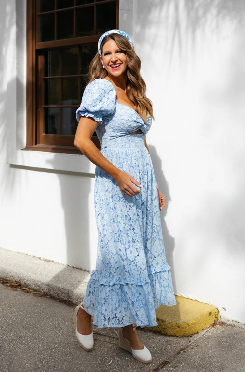 Ross Cut Out Lace Midi Dress - Starlight | BuddyLove