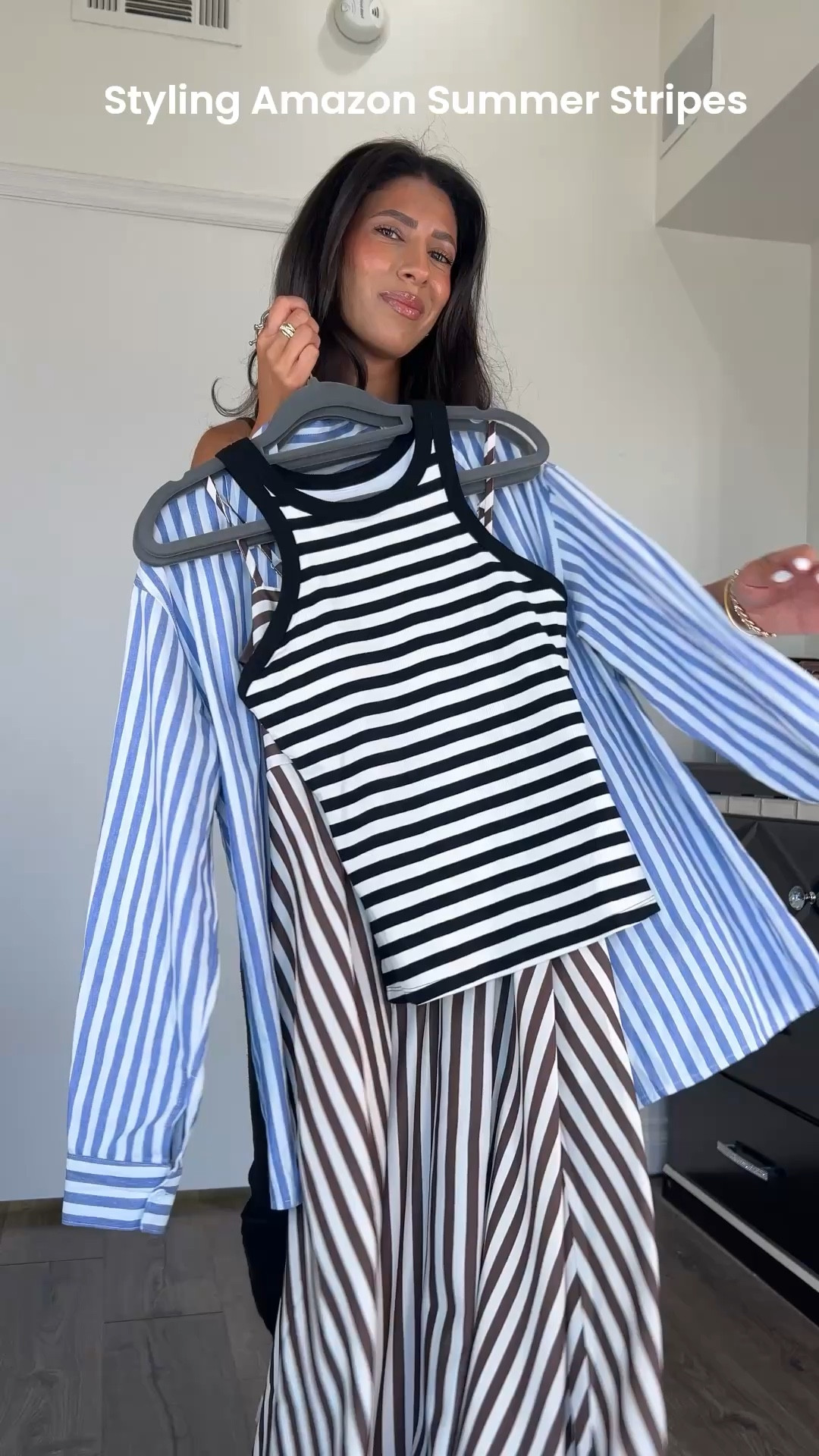 Omg in love with these summer striped looks! 
1st outfit:
Top size small, comes with built in bra and so many other colors
Jeans size 26

2nd outfit: 
Dress size small. The most beautiful striped chocolate brown dress with pockets 

3rd outfit:
Striped shirt size small
Levi’s mom denim shorts size 28, has no stretch. 

#LTKStyleTip #LTKSummerEdit #LTKFindsUnder50