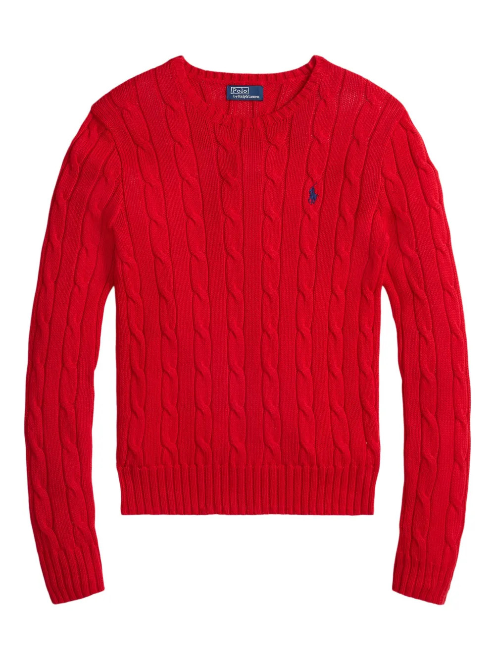 Polo Ralph Lauren cable-knit crew-neck Sweater | Red | FARFETCH PH | Farfetch Global
