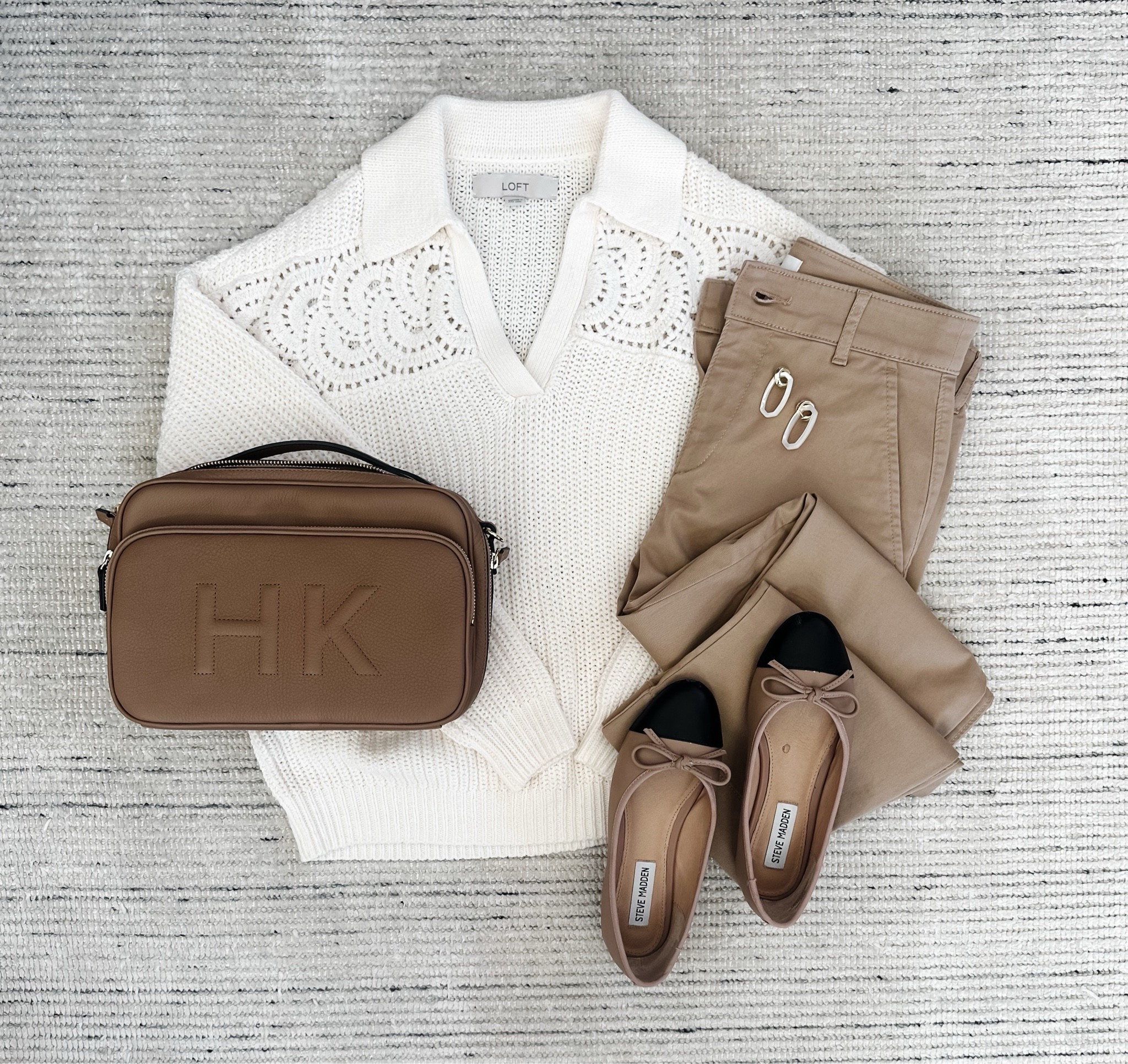 Fall smart casual workwear with tan pants paired with cream sweater and flats for a classic look. Perfect for workwear or teacher outfits. Top is on sale for extra 40% off and bottoms are on sale, too! Can be dressed up with a blazer and pumps 

#LTKStyleTip #LTKSaleAlert #LTKWorkwear