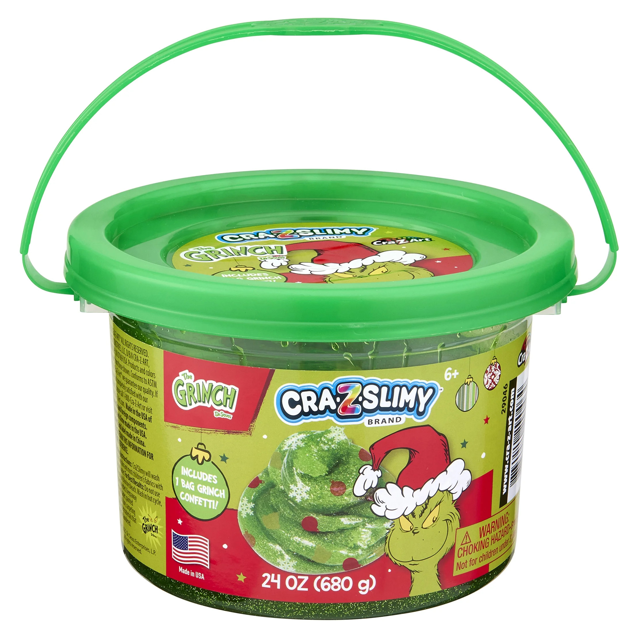 Cra-Z-Slimy Grinch Slime Green Glitter & Confetti 24oz Tub by Cra-Z-Art | Walmart (US)