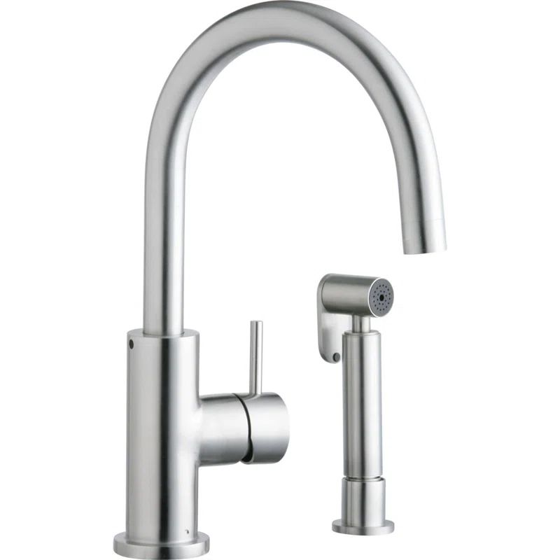 Allure Single Handle Kitchen Faucet with Lever and Side Spray | Wayfair North America