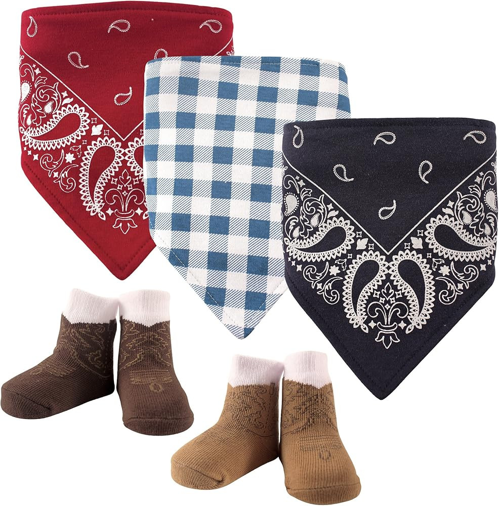 Hudson Baby Unisex BabyCotton Bib and Sock Set | Amazon (US)