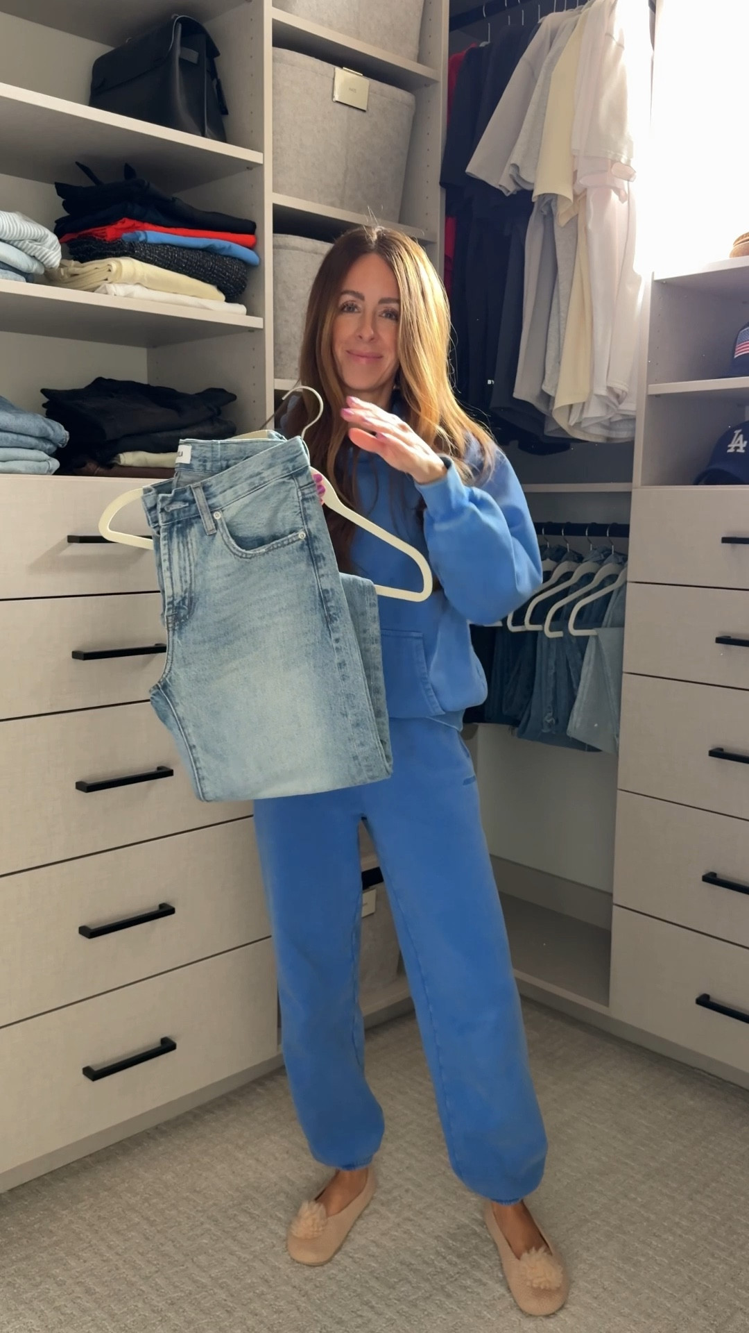 i love this jean hanging hack because you can see the WHOLE jean + it looks so clean! no more stacks of jeans falling over!!🙌🏼

Denim, jean hanging hack, mother denim, hangers, closet organization

#LTKmomlife #LTKHome