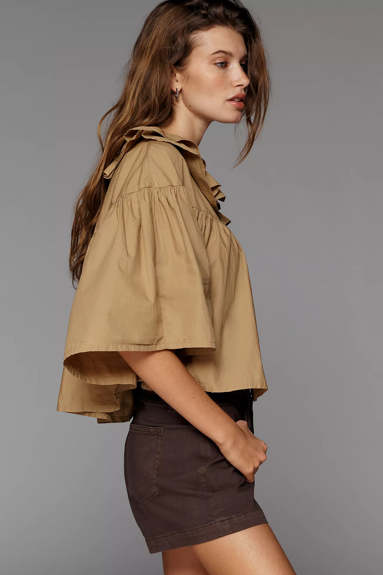 Maeve Ruffle Collar Swing Top | Anthropologie (US)