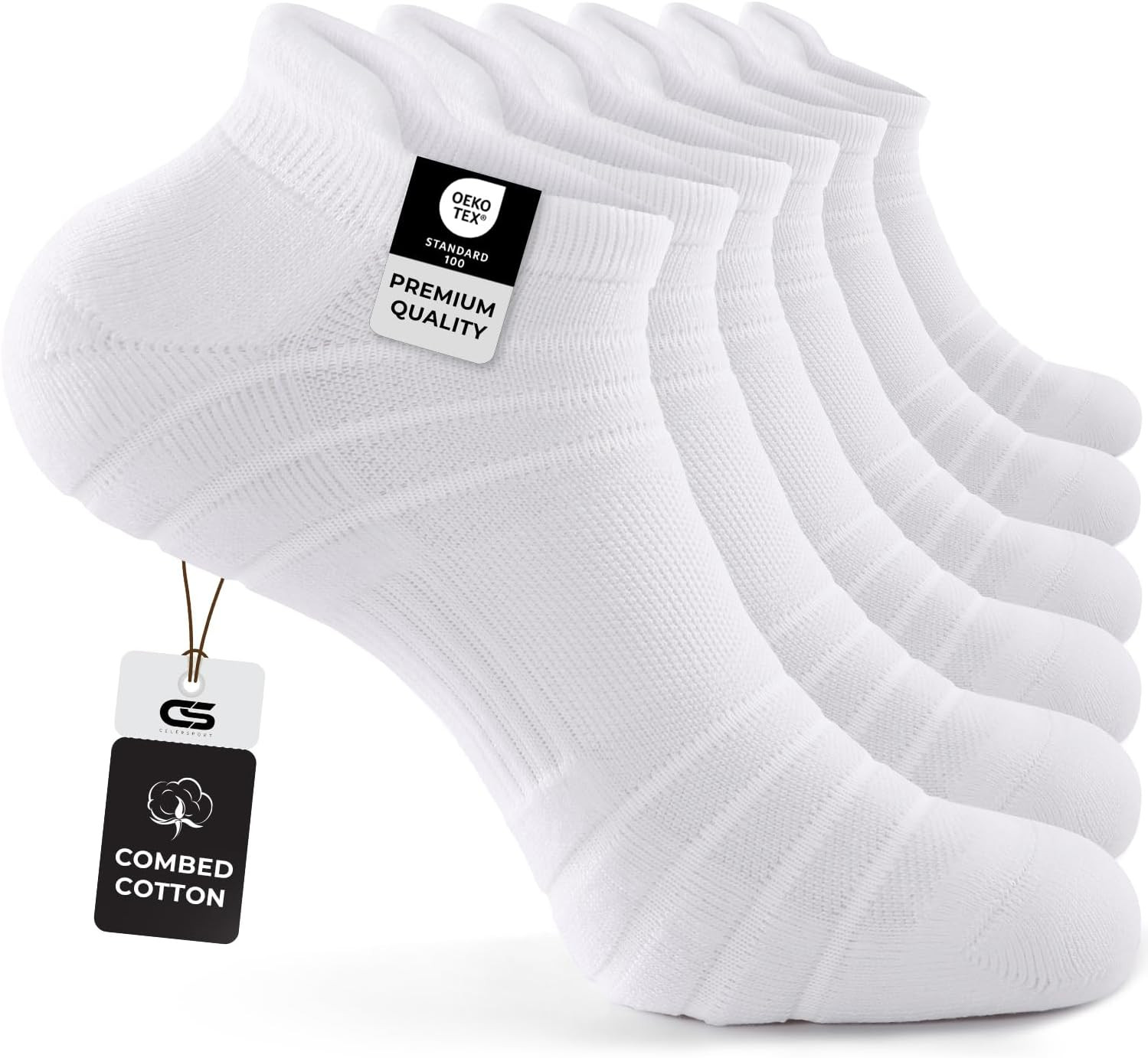 CS CELERSPORT 6 Pack Athletic Running Ankle Socks, Cotton Low Cut Cushioned Anti-Blister Tab Sports Socks Men Women | Amazon (US)