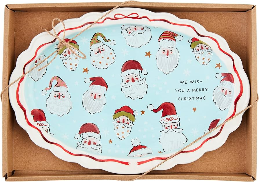 Mud Pie Santa Boxed Sentiment Plate; 6 3/4" x 9 3/4" | Amazon (US)