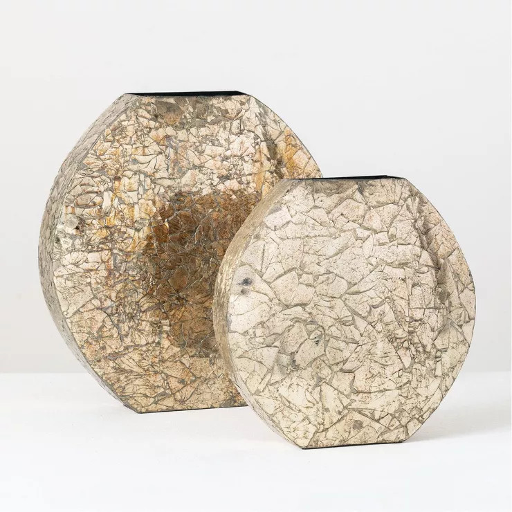 Sullivans Set of 2 Mosaic Vase 15"H & 12"H Gold | Target