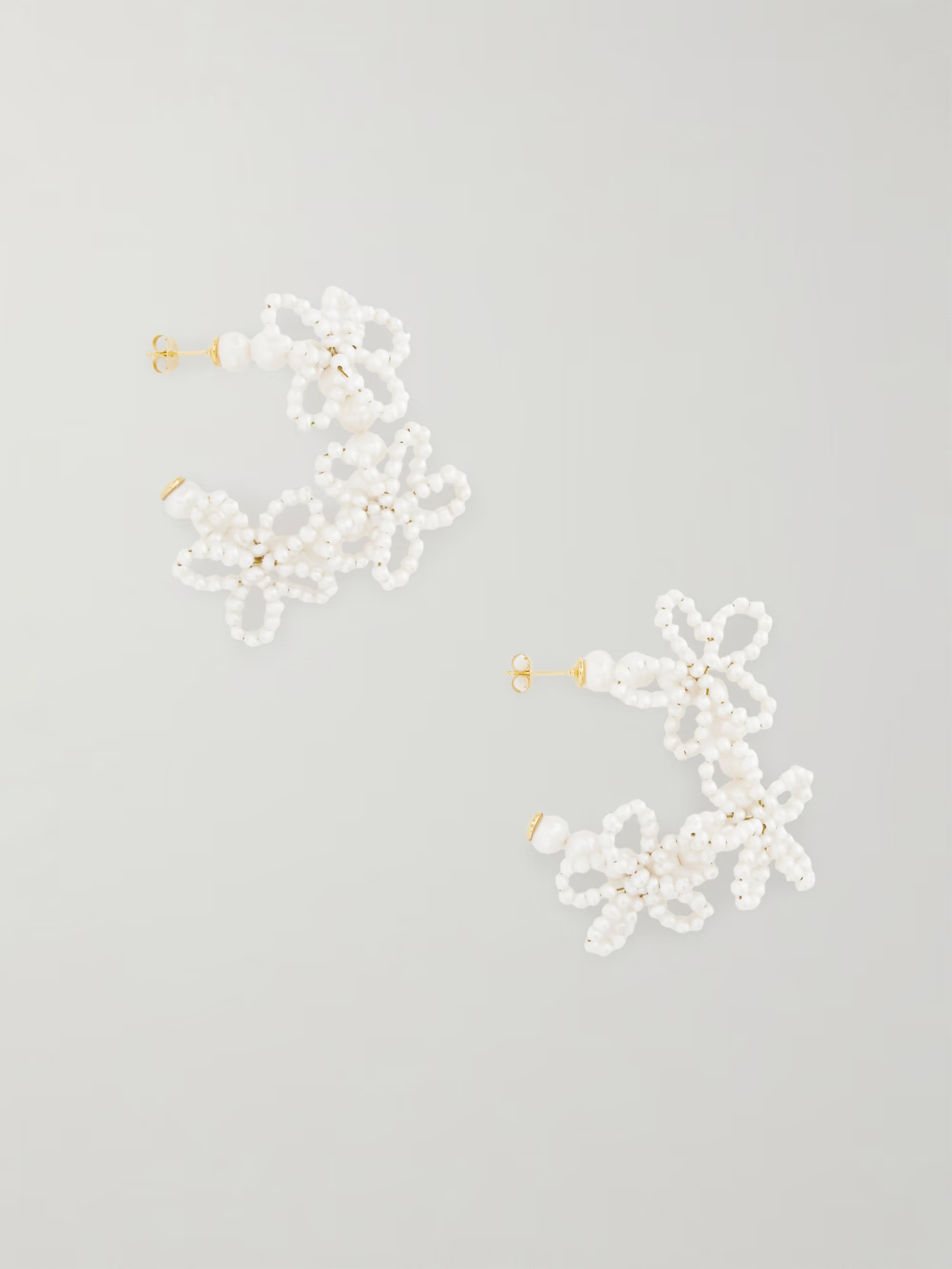 COMPLETEDWORKSGold-plated recycled silver pearl hoop earrings | NET-A-PORTER (US)