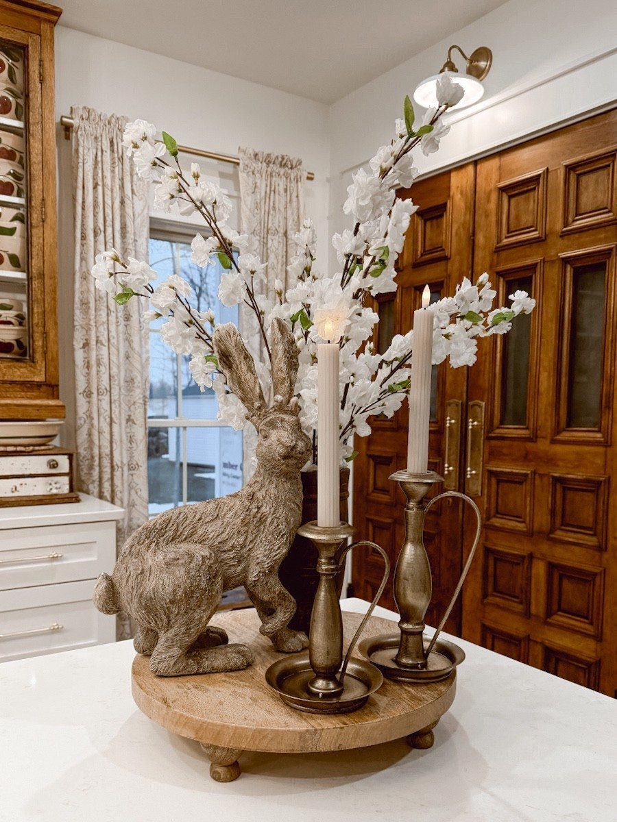 Easy Easter centerpiece idea for your kitchen island or dining table. @wayfair #AD #WayfairPartner #Wayfair