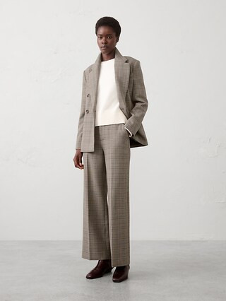 Wide-Leg High-Rise Double Weave Pant | Banana Republic Factory
