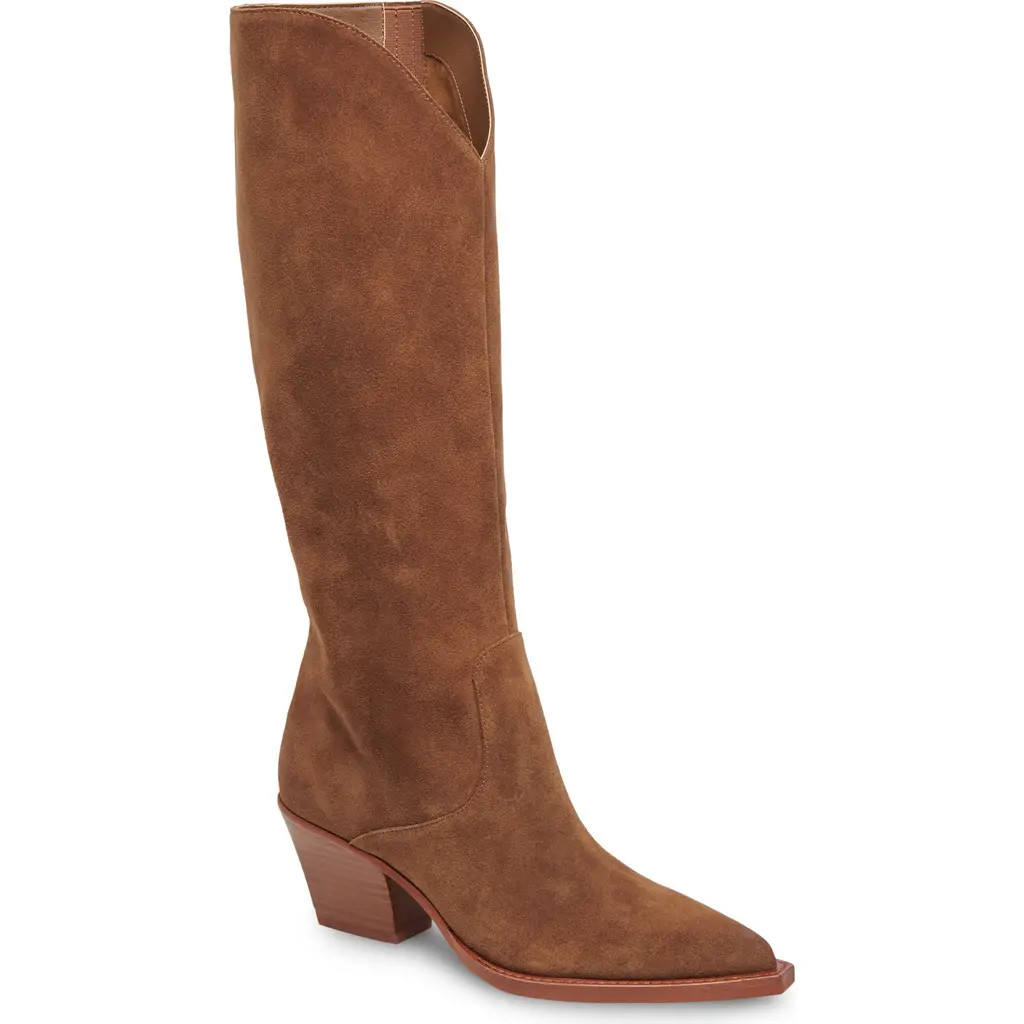 Dolce Vita Raj Pointed Toe Knee High Boot in Brown Suede at Nordstrom Rack, Size 7.5 Regular Calf | Nordstrom Rack