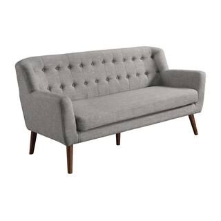 OSP Home Furnishings Mill Lane Tufted Cement Grey Fabric Sofa-MLL53-M59 - The Home Depot | The Home Depot