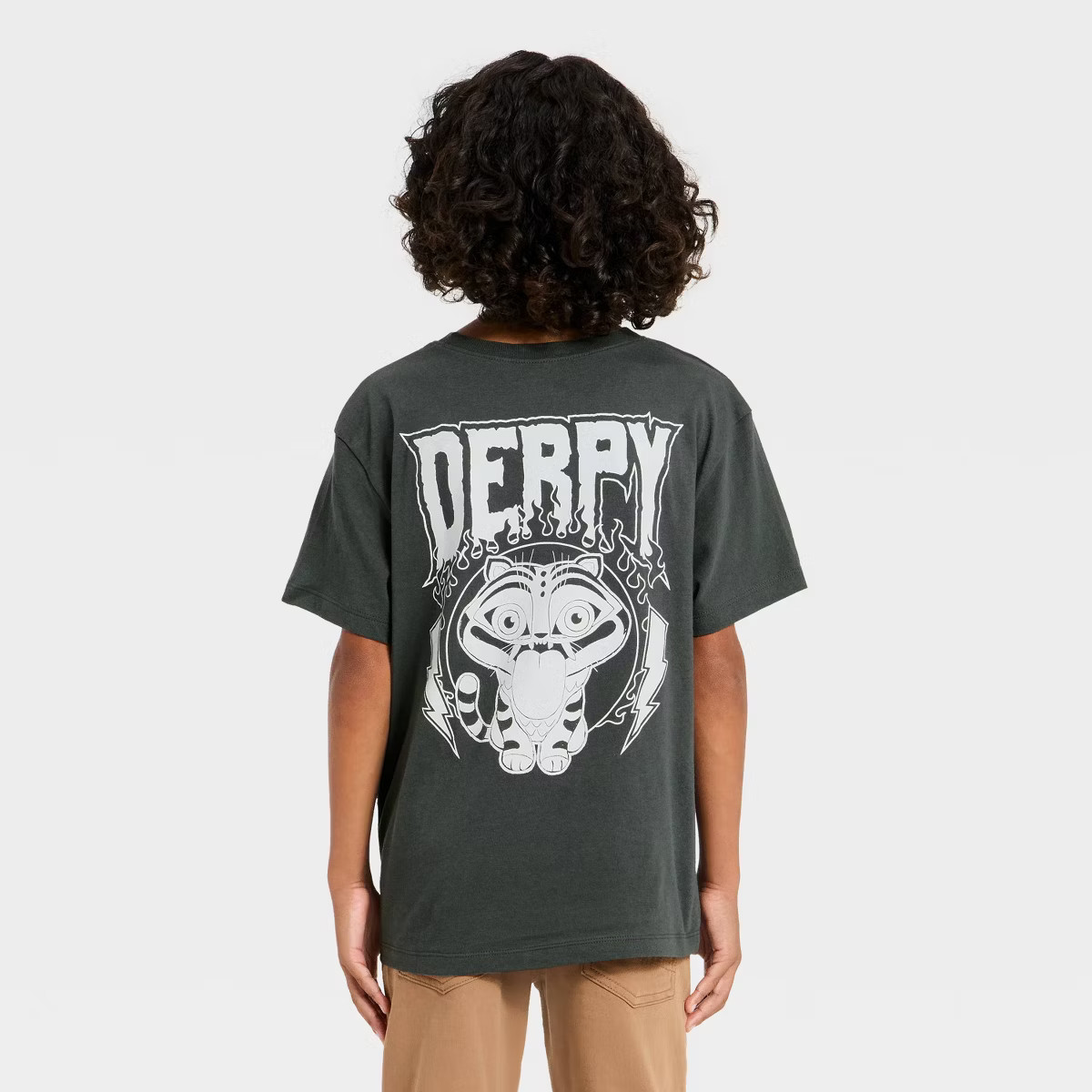 Boys' KPOP Demon Hunters Derpy Oversized T-Shirt - Charcoal Gray | Target