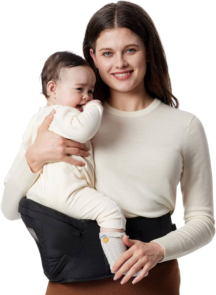 Momcozy Hip Seat Baby Carrier - Adjustable Waistband with Original 3D Belly Protector, Ergonomic ... | Amazon (US)