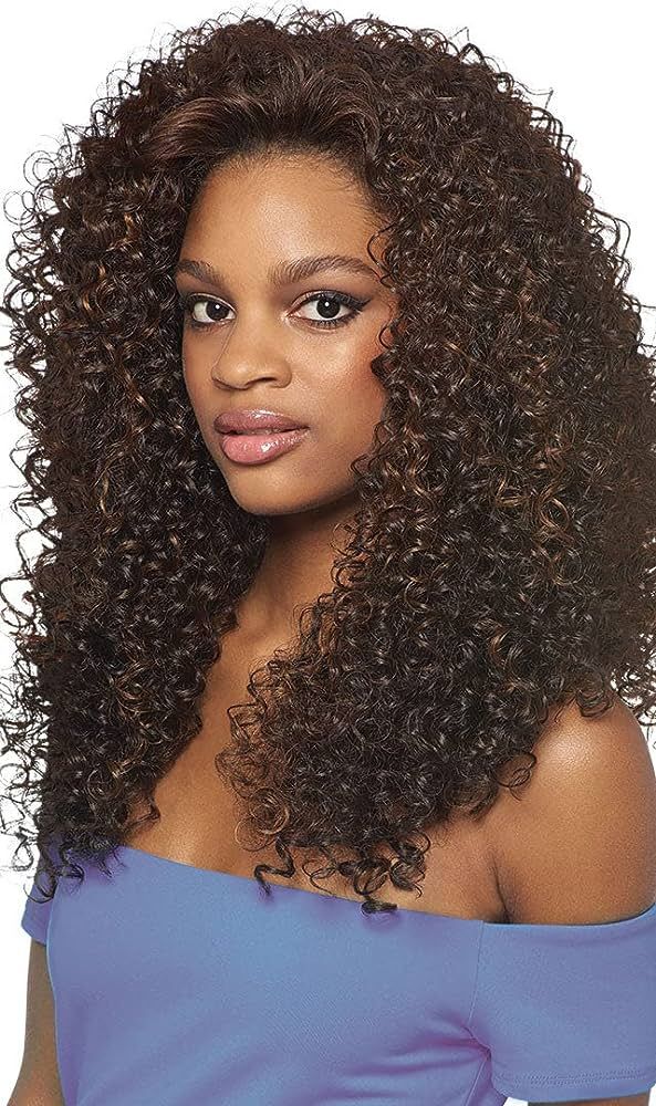 DOMINICAN CURLY BUNDLE HAIR (1B Off Black) - Outre Batik Quick Weave Synthetic Half Wig | Amazon (US)