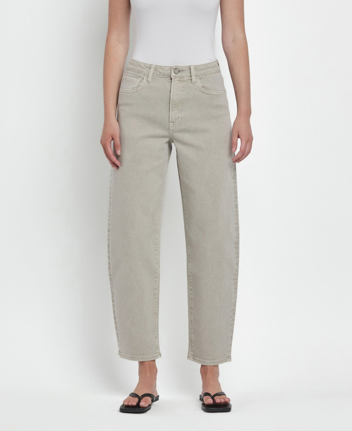 Vervet Women's Super High Rise Slim Barrel Jeans - Rock grey | Macy's