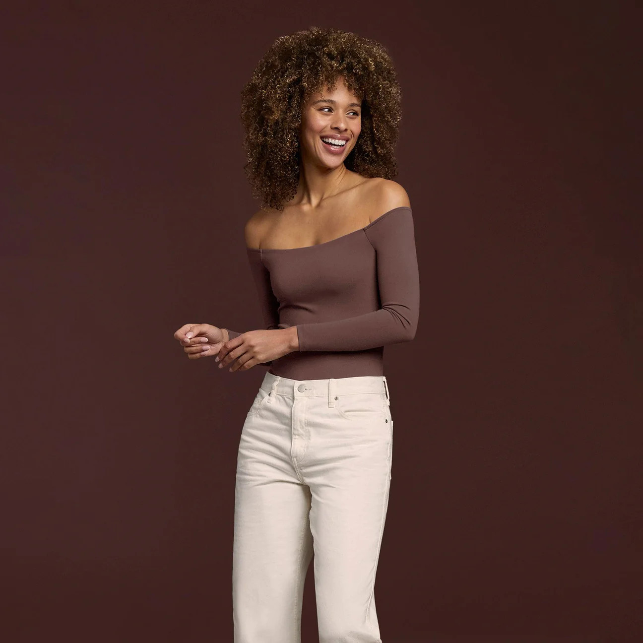 Women's Long Sleeve Ribbed Crewneck Bodysuit - $58 | nuuds