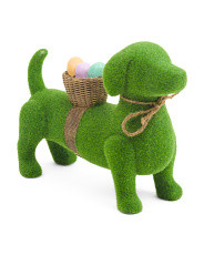13in Flocked Dog With Egg Basket Detail | Easter | Marshalls | Marshalls