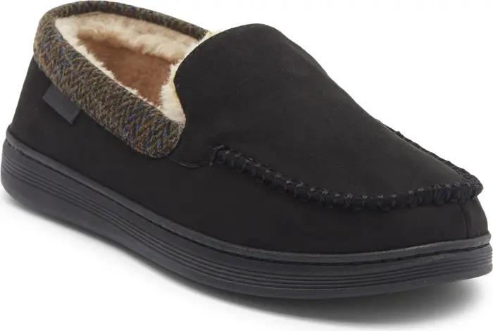 Cole Haan Plaid Trim Faux Fur Lined Microsuede Slipper (Men) | Nordstromrack | Nordstrom Rack