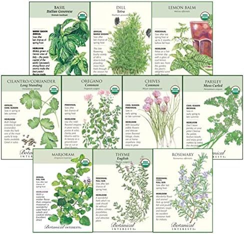 Botanical Interests Non-GMO Starter Herb Garden Seed Collection - 10 Packets with Gift Box | Amazon (US)