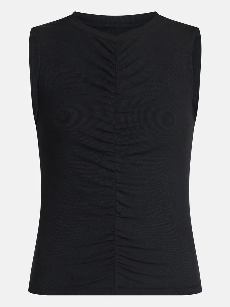 Avia Women's Shirred Ribbed Cinch Ballet Tank, Sizes XS-XXXL | Walmart (US)