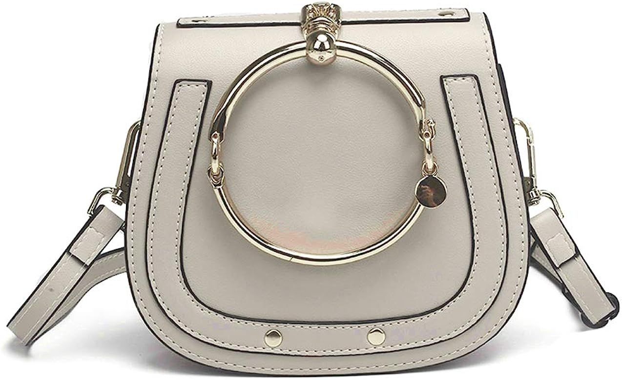 Cowhide Leather Top Handle Handbags Ring Purse Vintage Crossbody Shoulder Bags | Amazon (US)